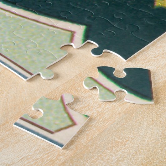 ヴィンテージクリスマスビクトリアン、天使と金ゴールド星 ジグソーパズル (側面)