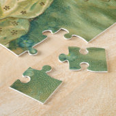 ヴィンテージクリスマスビクトリアン、天使と金ゴールド星 ジグソーパズル (側面)