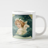 ヴィンテージクリスマスビクトリアン、天使と金ゴールド星 ジャンボコーヒーマグカップ (右)