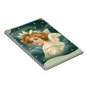 ヴィンテージクリスマスビクトリアン、天使と金ゴールド星 ノートブック (右側)