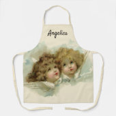ヴィンテージクリスマスビクトリアン、天使の雲 エプロン (正面)