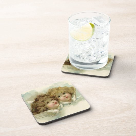 ヴィンテージクリスマスビクトリアン、天使の雲 コースター (右側)