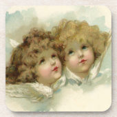 ヴィンテージクリスマスビクトリアン、天使の雲 コースター (正面)