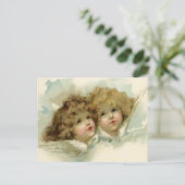 ヴィンテージクリスマスビクトリアン、天使の雲 シーズンポストカード (スタンド正面)