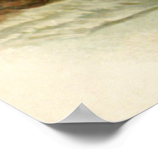 ヴィンテージクリスマスビクトリアン、天使の雲 ポスター (角)