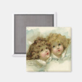 ヴィンテージクリスマスビクトリアン、天使の雲 マグネット (正面/裏面)