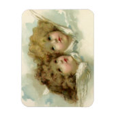 ヴィンテージクリスマスビクトリアン、天使の雲 マグネット (縦)