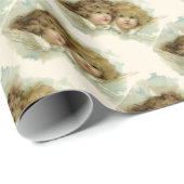 ヴィンテージクリスマスビクトリアン、天使の雲 ラッピングペーパー (ロールコーナー)