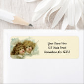 ヴィンテージクリスマスビクトリアン、天使の雲 ラベル (インサイチュ)