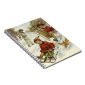 ヴィンテージクリスマスビクトリアン、子供用そり犬 ノートブック (右側)
