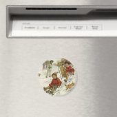 ヴィンテージクリスマスビクトリアン、子供用そり犬 マグネット (インサイチュ (食洗機))