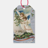 ヴィンテージクリスマスビクトリアン、帆船の天使 ギフトタグ (正面)