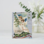 ヴィンテージクリスマスビクトリアン、帆船の天使 シーズンポストカード (スタンド正面)