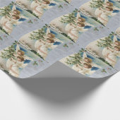 ヴィンテージクリスマスビクトリアン、帆船の天使 ラッピングペーパー (角)