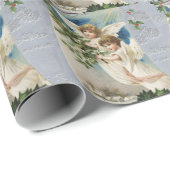 ヴィンテージクリスマスビクトリアン、帆船の天使 ラッピングペーパー (ロールコーナー)