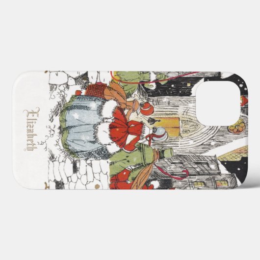 ヴィンテージクリスマスビクトリアン、教会の人々 Case-Mate iPhoneケース (裏面 (横))
