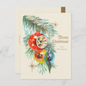 ヴィンテージクリスマスビューティフルアンティークバウブルCC1246 ポストカード (正面/裏面)