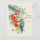 ヴィンテージクリスマスビューティフルアンティークバウブルCC1246 ポストカード (正面)