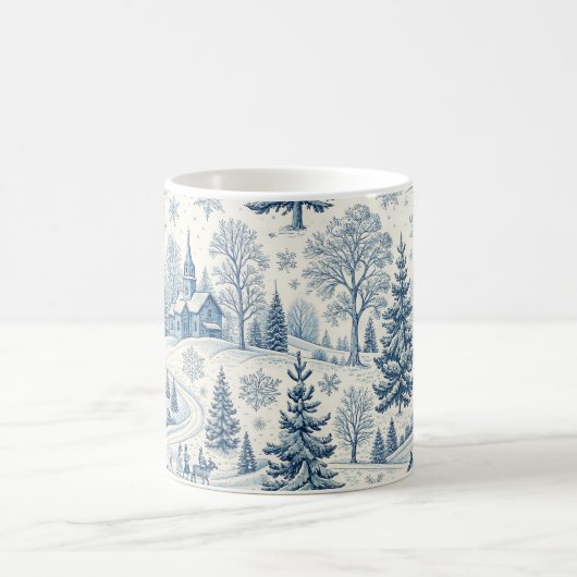 ヴィンテージクリスマスビレッジウィンターシーンマググ コーヒーマグカップ (中央)