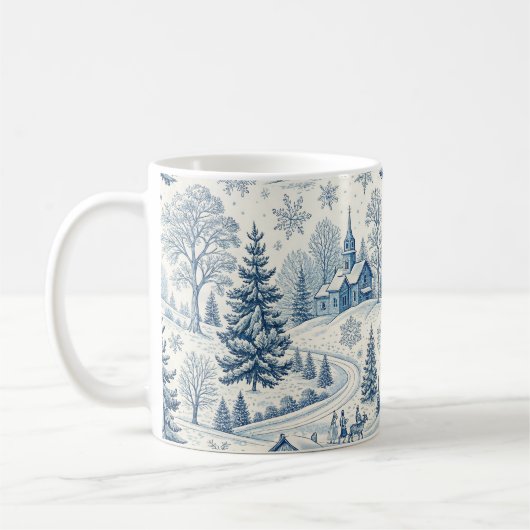 ヴィンテージクリスマスビレッジウィンターシーンマググ コーヒーマグカップ (左)