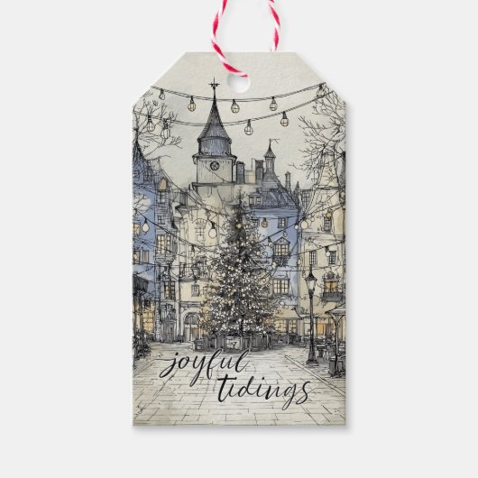 ヴィンテージクリスマスビレッジギフトタグ　コージークリスマス ギフトタグ (正面)