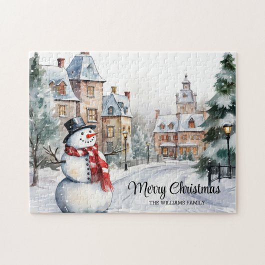 ヴィンテージクリスマスビレッジシーン ジグソーパズル (横)