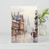 ヴィンテージクリスマスビレッジストリートホリデー シーズンカード (スタンド正面)