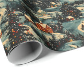 ヴィンテージクリスマスビレッジパターン ラッピングペーパー (ロールコーナー)