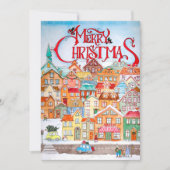 ヴィンテージクリスマスビレッジフラット シーズンカード (正面)