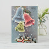 ヴィンテージクリスマスビレッジベルズスノーフレーク シーズンカード (スタンド正面)