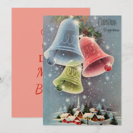 ヴィンテージクリスマスビレッジベルズスノーフレーク シーズンカード