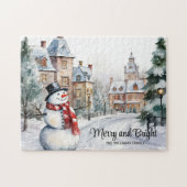 ヴィンテージクリスマスビレッジメリーとブライト ジグソーパズル (横)