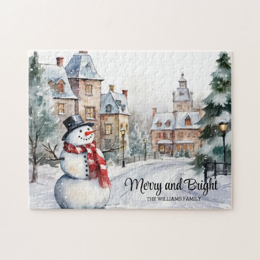 ヴィンテージクリスマスビレッジメリーとブライト ジグソーパズル (横)
