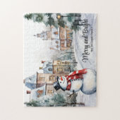 ヴィンテージクリスマスビレッジメリーとブライト ジグソーパズル (縦)