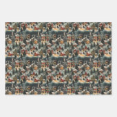 ヴィンテージクリスマスビレッジラッピング紙 ラッピングペーパーシート (正面3)