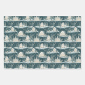 ヴィンテージクリスマスビレッジラッピング紙 ラッピングペーパーシート (正面)