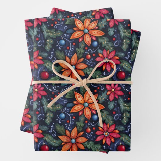 ヴィンテージクリスマスビレッジラッピング紙 ラッピングペーパーシート (インサイチュ)