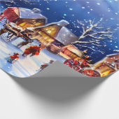 ヴィンテージクリスマスビレッジラッピング紙 ラッピングペーパー (角)