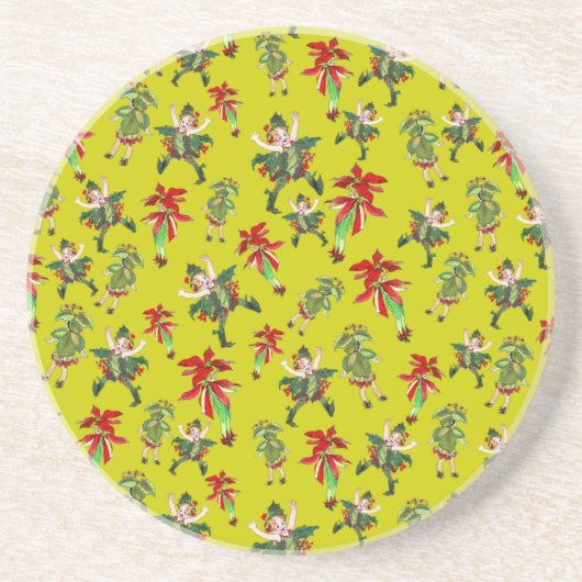 ヴィンテージクリスマスピクセル コースター (正面)