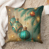 ヴィンテージクリスマスピロー – レトロホリデーデザイン クッション (ブランケット)