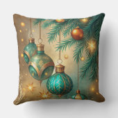 ヴィンテージクリスマスピロー – レトロホリデーデザイン クッション (裏面)