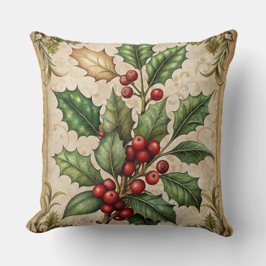 ヴィンテージクリスマスピロー – レトロホリデーデザイン クッション (正面)