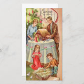 ヴィンテージクリスマスファミリーアットホーム シーズンカード (正面/裏面)