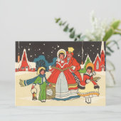 ヴィンテージクリスマスファミリーシンガーキャロル招待状 招待状 (スタンド正面)