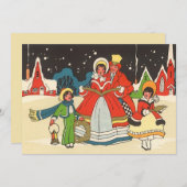 ヴィンテージクリスマスファミリーシンガーキャロル招待状 招待状 (正面/裏面)