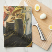 ヴィンテージクリスマスファミリービクトリアンディナー キッチンタオル (四つ折り)