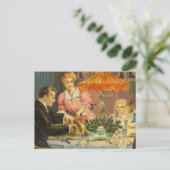 ヴィンテージクリスマスファミリービクトリアンディナー シーズンポストカード (スタンド正面)