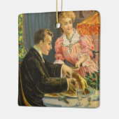 ヴィンテージクリスマスファミリービクトリアンディナー セラミックオーナメント (左)