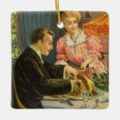 ヴィンテージクリスマスファミリービクトリアンディナー セラミックオーナメント (正面)