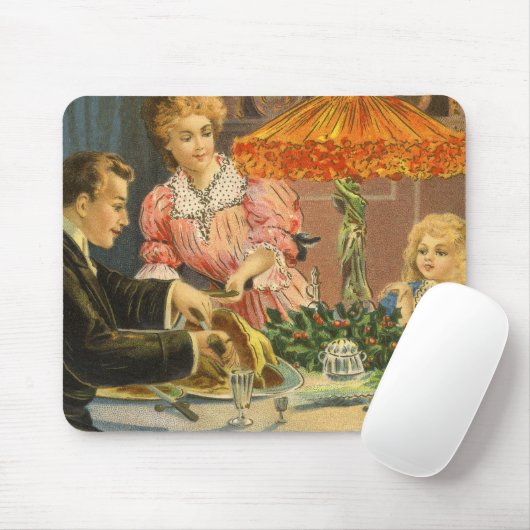 ヴィンテージクリスマスファミリービクトリアンディナー マウスパッド (マウス)